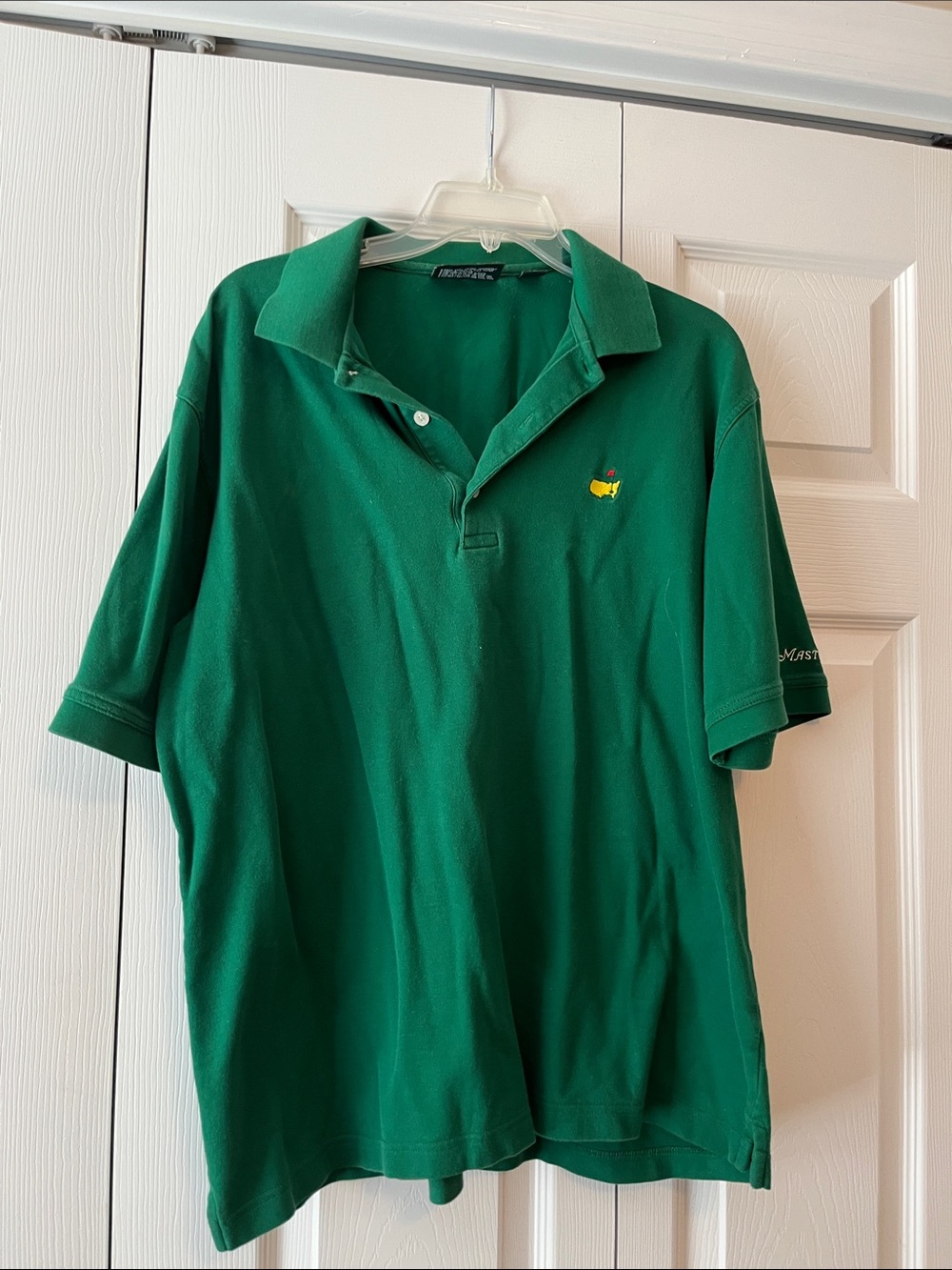 Masters Green Polo with Yellow Flag Logo